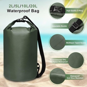 ВОДОНЕПРОНИЦАЕМАЯ СУМКА 5Л ЗЕЛЕНАЯ + ЧЕХОЛ ДЛЯ ТЕЛЕФОНА
