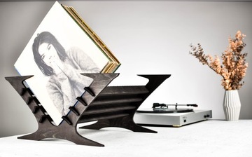 Подставка для виниловых пластинок, виниловая полка, чердачная полка, 100 пластинок, деревянная переплет