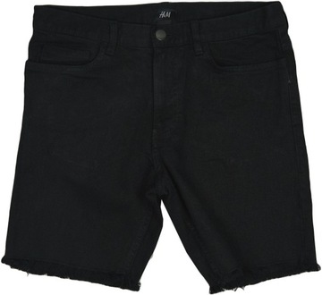 H&M Jeansowe Bawełniane Czarne Męskie Spodenki Szorty Jeans Slim Fit XS