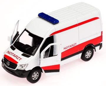 WELLY VW VOLKSWAGEN TRANSPORTER T6 ФУРГОН EMERGENCY NOTARZT 1:34 НОВЫЙ МЕТАЛЛ