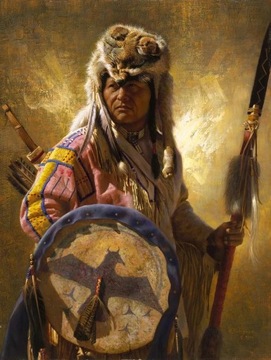 Plakat na płótnie Indian Tribe Indigenous Chief Po