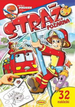 Straż pożarna - kolorowanka z naklejkami