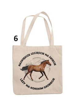 TORBA GRUBA WYTRZYMAŁA NADRUK KOŃ RÓŻNE NAPISY