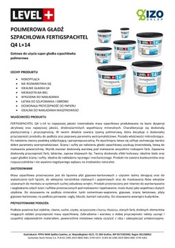 Шпатлевка готовая 20кг, Белая, Без пыли, L+14