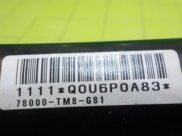 HONDA INSIGHT II 12R HB 5D AIRBAG ULOŽENÍ SEDADLA PRAVÁ PŘEDNÍ 78000-TM8-G81