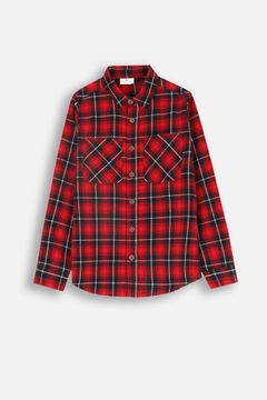 Chłopięca Koszula Czerwona W Kratę Długi Rękaw 128 Coccodrillo ZC4