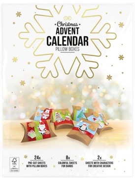 Kalendarz adwentowy 24 sztuki Pudełka Poduszki Święta Bożego Narodzenia