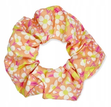 Gumka do włosów FROTKA SCRUNCHIE RÓŻ KWIATKI