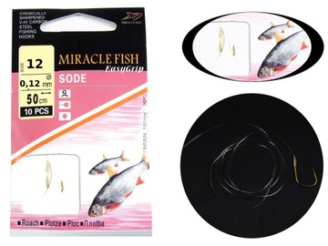 HACZYKI WIĄZANE PRZYPONY GOTOWE SODE PŁOĆ 10 SZT R 12 / 0,12MM