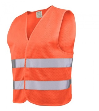 PRZEWIEWNA KAMIZELKA ODBLASKOWA OSTRZEGAWCZA SIATKOWA POMARAŃCZOWA r. XL