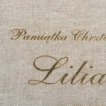 Pudełko płótno na zdjęcia 15x23 do 100 zdjęć materiał magnes wstążka