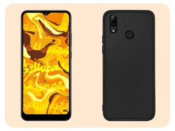 Чехол для Huawei P Smart 2019 (черный, матовый, тонкий корпус) + 9H СТЕКЛО