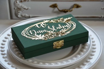 Коробка-конверт для денег с именами, свадебный подарок для жениха и невесты