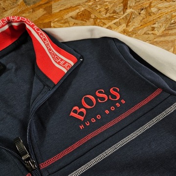 Bluza Dresowa Bez Kaptura HUGO BOSS Stójka Sportowa Męska Bawełniana M