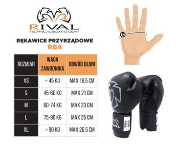 Rival Rękawice bokserskie RB4 treningowe Czerwone M