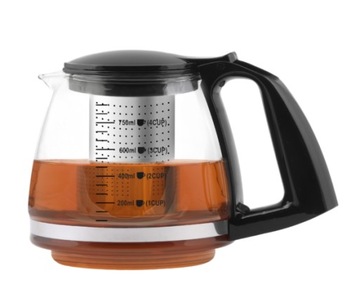 DZBANEK SZKLANY 750 ML Z ZAPARZACZEM 18/10 DO KAWY HERBATY ZIÓŁ MONTESSIMO