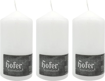 Hofer Białe Świece Kolumnowe - 80x150 mm - 3 Szt - 68H