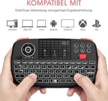 Мультимедийная беспроводная сенсорная клавиатура Mini Rii i4