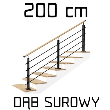 Balustrada barierka drewniana metalowa LOFT 2m
