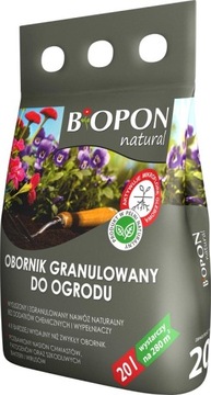 Obornik granulowany do OGRODU naturalny organiczny nawóz BiOPON Natural 20L