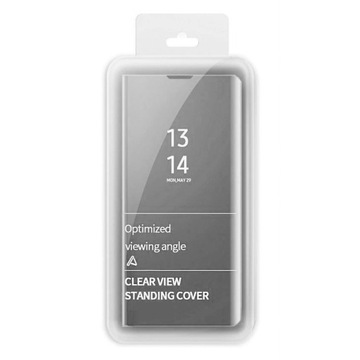 ETUI Z KLAPKĄ DO SAMSUNG GALAXY S10+ PLUS CLEAR VIEW FUTERAŁ SREBRNY