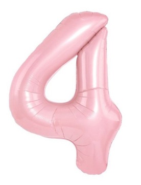 Duża CYFRA balon XXL 100 cm RÓŻOWA urodziny 4