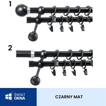 KARNISZ METALOWY FI 19 PODWÓJNY 200 CM METAL