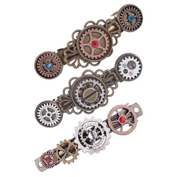 DEKORACYJNA Wpinka do włosów z zegarem AKCESORIA STEAMPUNK
