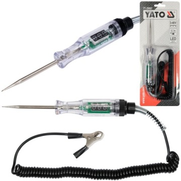 YATO SAMOCHODOWY PRÓBNIK NAPIĘCIA 3-48V Z WYŚWIETLACZEM LCD