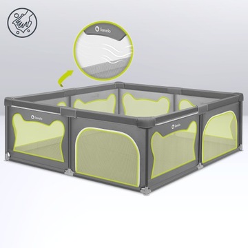Детский манеж и кроватка БОЛЬШАЯ ИГРОВАЯ ПЛОЩАДКА 207x187см Lionelo Willow XL