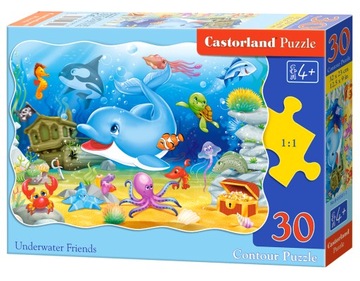 Puzzle 30 elementów PODWODNE ZWIERZĘTA Castor 4+