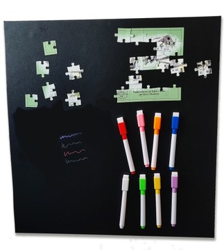 DUŻA TABLICA MAGNETYCZNA SAMOPRZYLEPNA KREDOWA SUCHOŚCIERALNA 60x45CM