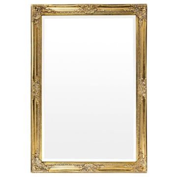 LUSTRO ŚCIENNE FAZOWANE ZŁOTE 100x70cm STYLOWE PROSTOKĄTNE