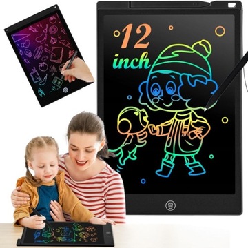 TABLET DO RYSOWANIA ZNIKOPIS MULTIKOLOR DUŻY 12 CALI TĘCZOWY KOLOR RYSIK XL
