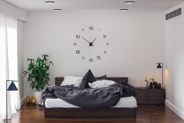 НАСТЕННЫЕ ЧАСЫ большие серебряные 3D наклейки современные большие 7-130 см DIY