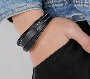 Кожаный браслет для МУЖА с ГРАВИРОВКОЙ подарок