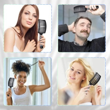 Гибкая плоская расческа с кабаньей щетиной для всех типов.