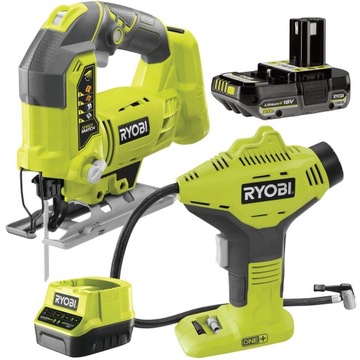 RYOBI WYRZYNARKA AKUMULATOROWA R18JS+KOMPRESOR 50cm R18PI AKU+2AH