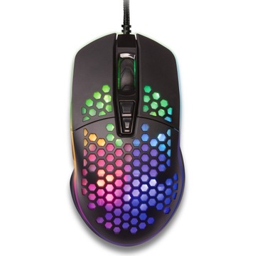 Mysz dla GRACZY GAMING-owa ULTRA LEKKA 6400DPI PODŚWIETLANA RGB 75g CZARNA