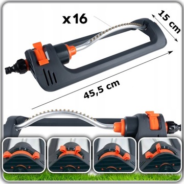 ZRASZACZ WAHADŁOWY OGRODOWY OSCYLACYJNY REGULOWANY 16 DYSZ TRAWY TRAWNIKA