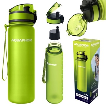 Butelka filtrująca, bidon z filtrem tritan Aquaphor City zielony 0,5l