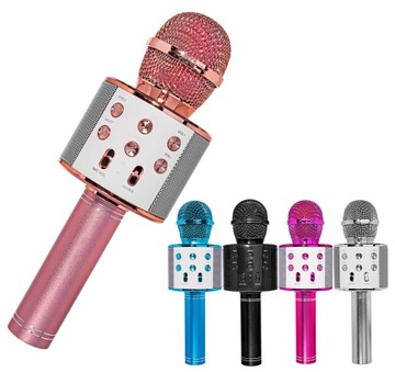 BEZPRZEWODOWY MIKROFON DLA DZIECI ZESTAW DO KARAOKE BLUETOOTH ETUI USB