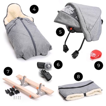 Детские САНОЖКИ с теплым шерстяным спальником ПОЛНЫЙ комплект Муфта+КОЛЕСА №510