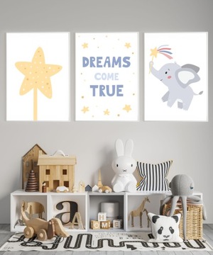 Набор из 3 детских плакатов с надписью 