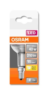СВЕТОДИОДНАЯ ЛАМПА ДЛЯ ФАР R50 2,6Вт=40Вт E14 2700K OSRAM