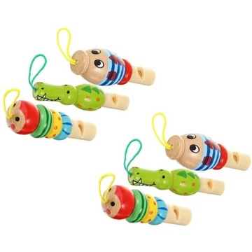 Деревянный свисток крокодил, червь, рыба