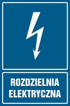 Znak naklejka Rozdzielnia elektryczna 20x30