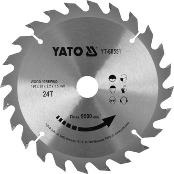 ЩИТОК YATO TCT ДЛЯ ДЕРЕВА 160X24TX20MM