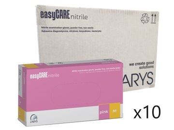 ZARYS RĘKAWICE nitrylowe easyCARE różowe M x10 op