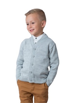 SWETER SWETEREK CHŁOPIECY SZARY ROZPINANY
